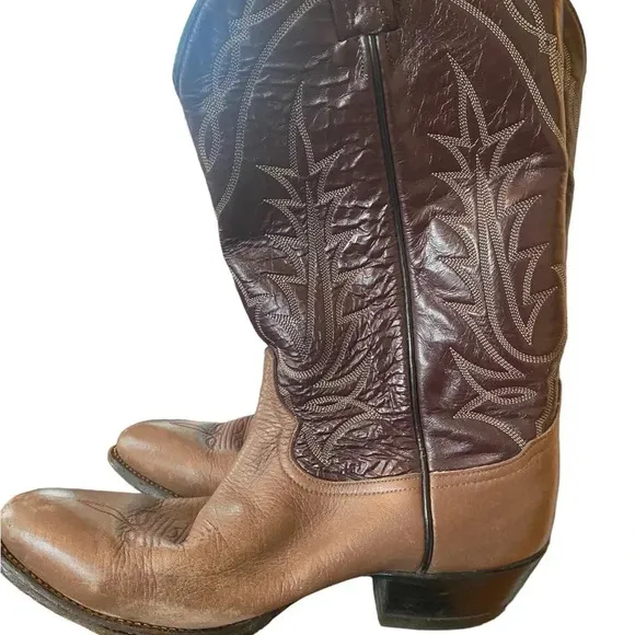 Tony Lama 9 D Vampire Tan Bullhide And Brown Cowhide