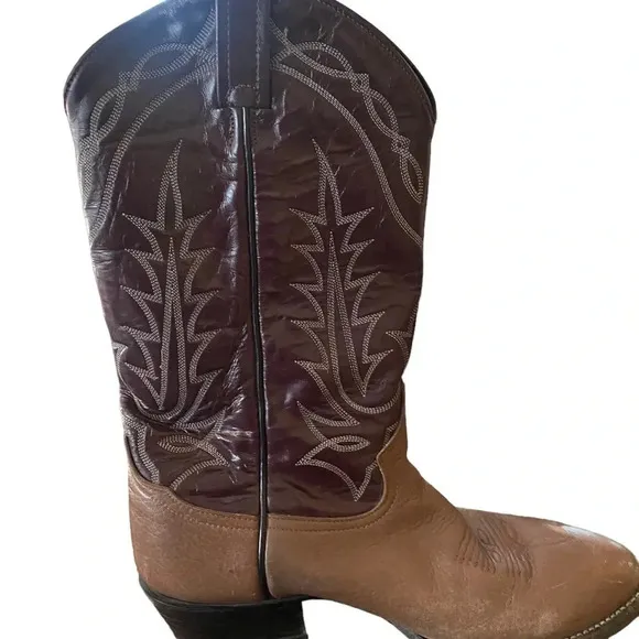 Tony Lama 9 D Vampire Tan Bullhide And Brown Cowhide