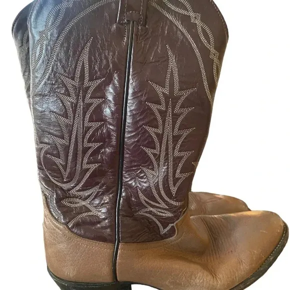 Tony Lama 9 D Vampire Tan Bullhide And Brown Cowhide