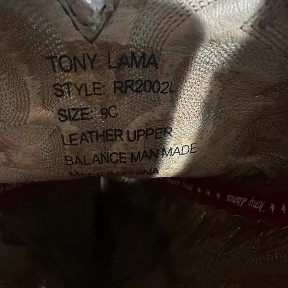 Tony Lama Brown and Blue Heeled Boots