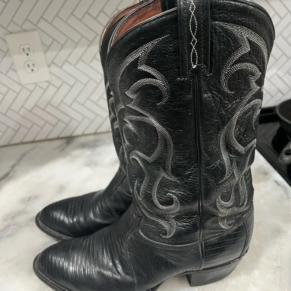 Tony Lama CZ810 Exotic Teju Lizard Leather Western Cowboy Boots 11 Made In USA