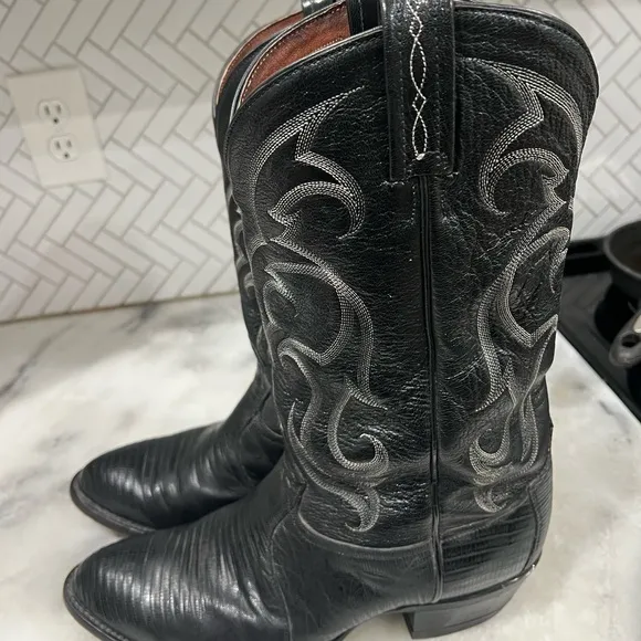 Tony Lama CZ810 Exotic Teju Lizard Leather Western Cowboy Boots 11 Made In USA
