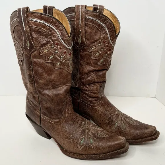 Tony Lama Rancho Snip Toe Western Cowboy Boots