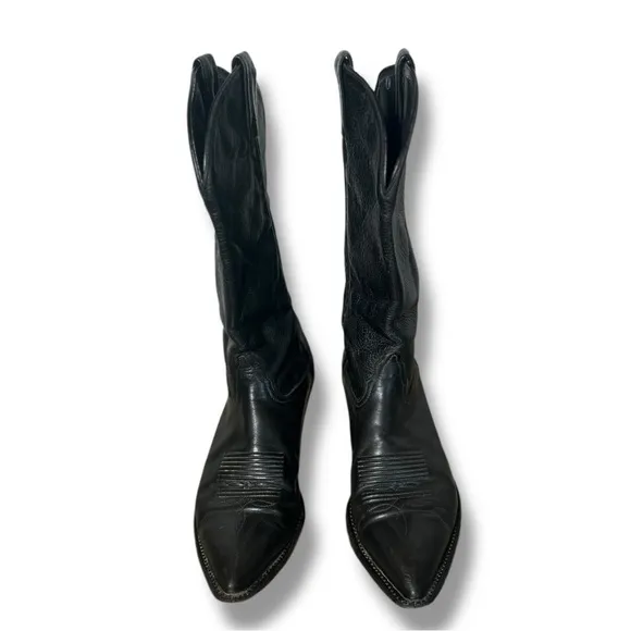Tony Lama Vintage Black Leather Western Boots women’s 8