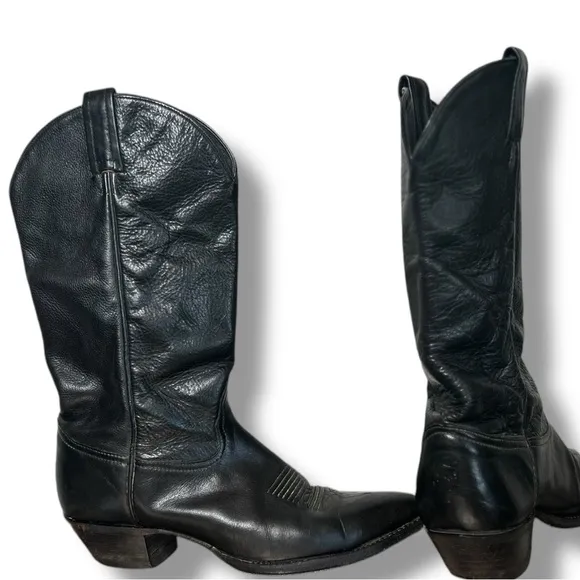 Tony Lama Vintage Black Leather Western Boots women’s 8