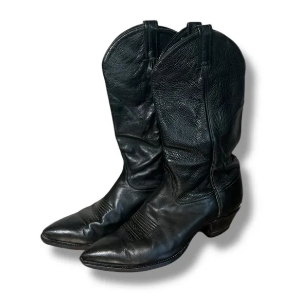 Tony Lama Vintage Black Leather Western Boots women’s 8