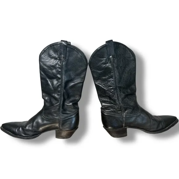 Tony Lama Vintage Black Leather Western Boots women’s 8