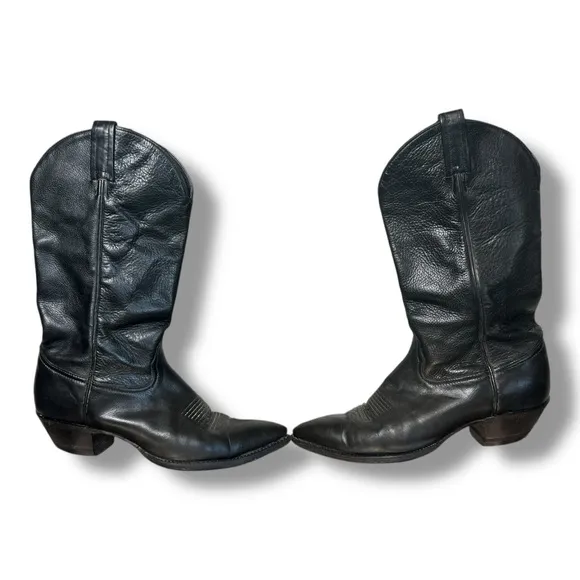 Tony Lama Vintage Black Leather Western Boots women’s 8