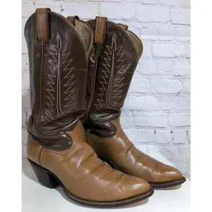 Tony Lama Western Boots US 9.5 Two Tone Brown Style 6225 Women's