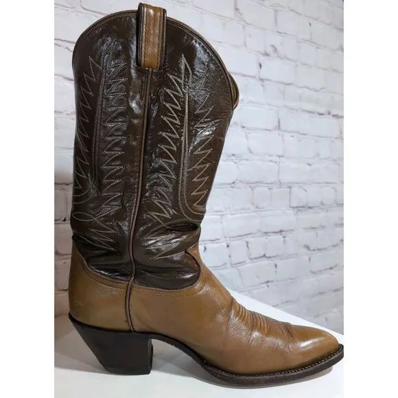 Tony Lama Western Boots US 9.5 Two Tone Brown Style 6225 Women's