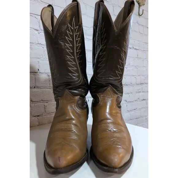 Tony Lama Western Boots US 9.5 Two Tone Brown Style 6225 Women's