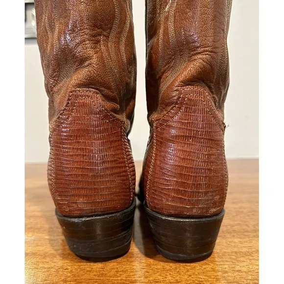 Tony Llama Men's Size 9.5 D Exotic Western Boots Brown Leather Uppers