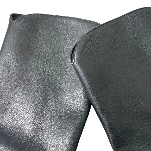 Tony Mora Vintage Black Leather Riding Boots Lace 37 Pre-Owned