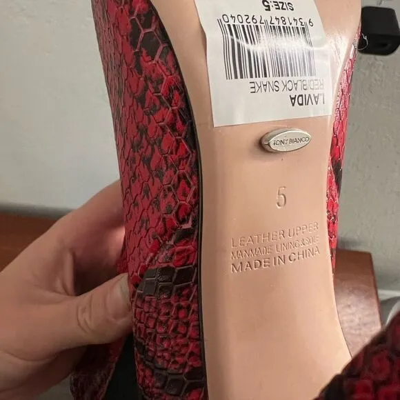 TONY BIANCO LAVIDA RED SNAKESKIN BOOT