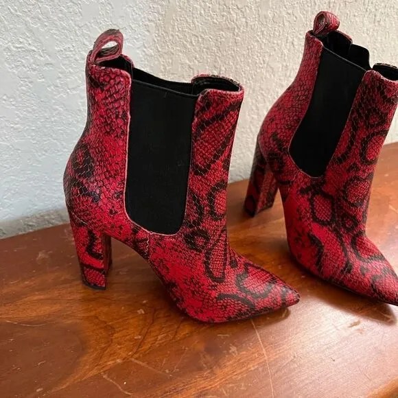 TONY BIANCO LAVIDA RED SNAKESKIN BOOT