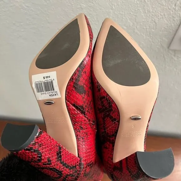 TONY BIANCO LAVIDA RED SNAKESKIN BOOT