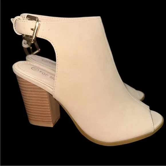 Top Moda glenda Womens boots shooties open toe sexy block heel sz 6