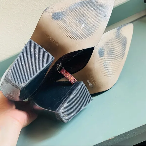 TOPSHOP Honour Leather Western Snakeskin Boots
