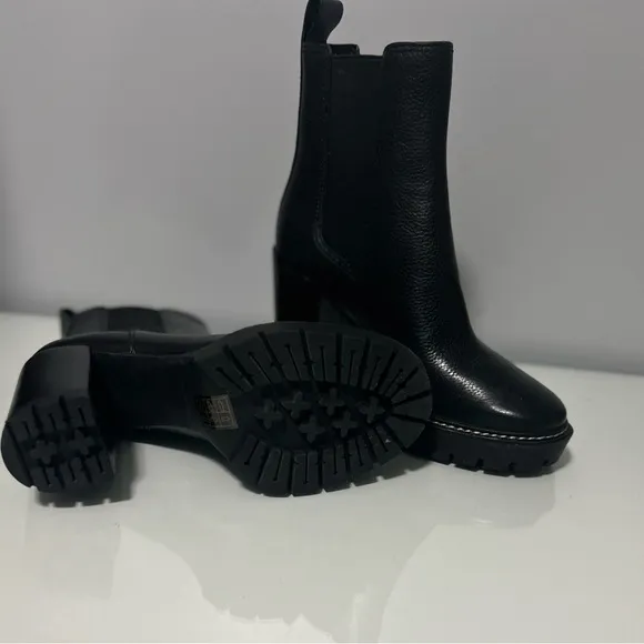 Tory Burch Black Heeled Boots with Chunky Block Heel