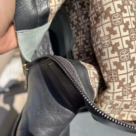 Tory Burch black leather riding boots