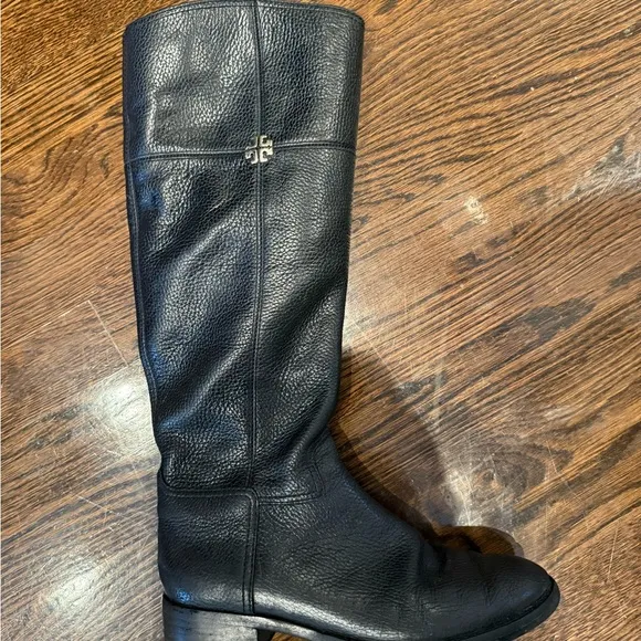 Tory Burch Black Leather Riding Boots