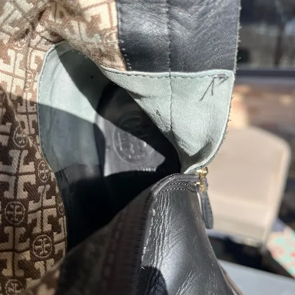 Tory Burch black leather riding boots