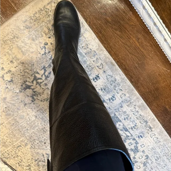 Tory Burch Black Leather Riding Boots