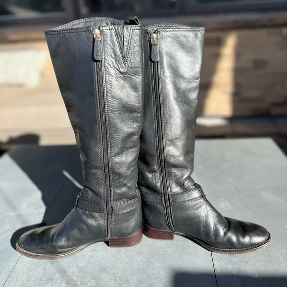 Tory Burch black leather riding boots