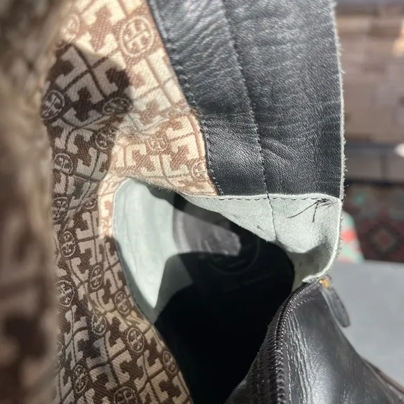 Tory Burch black leather riding boots