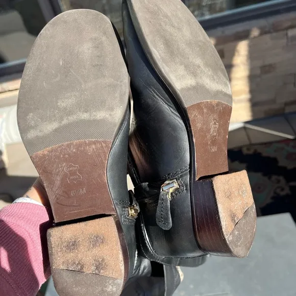 Tory Burch black leather riding boots