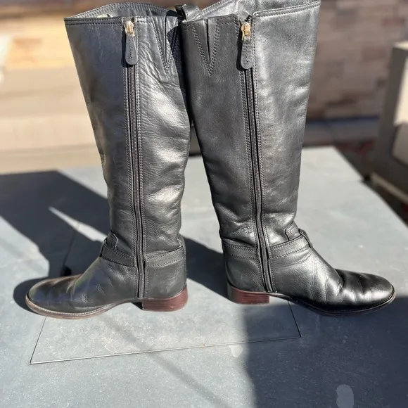 Tory Burch black leather riding boots
