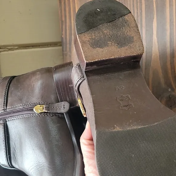 TORY BURCH BROWN LEATHER  KNEE HIGH RIDING BOOTS