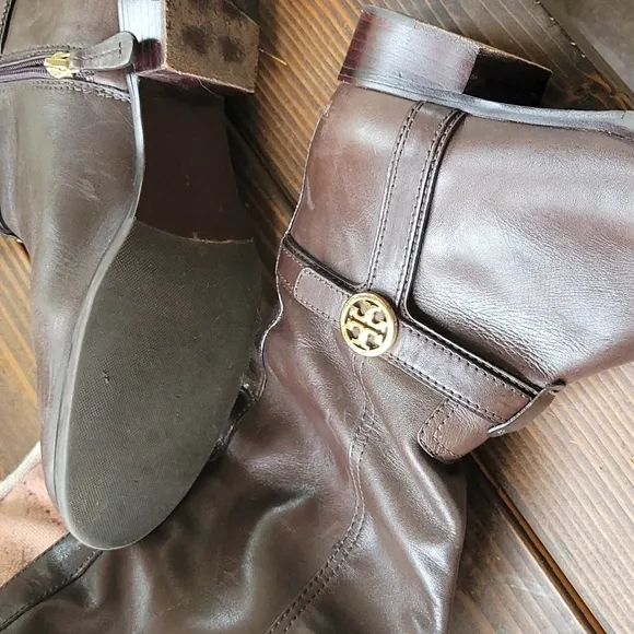 TORY BURCH BROWN LEATHER  KNEE HIGH RIDING BOOTS