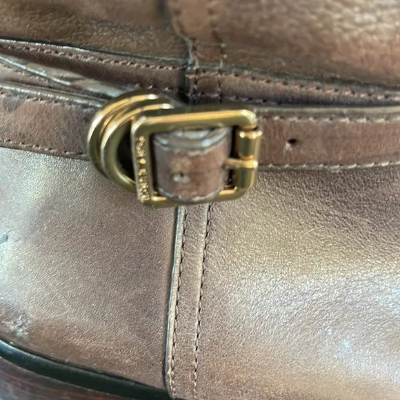 Tory Burch Brown Leather Suede Riding Boots
