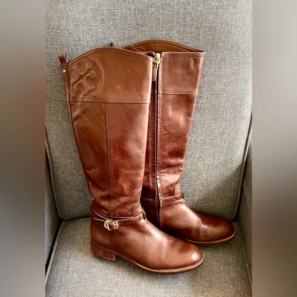 Tory Burch brown riding boots size 8