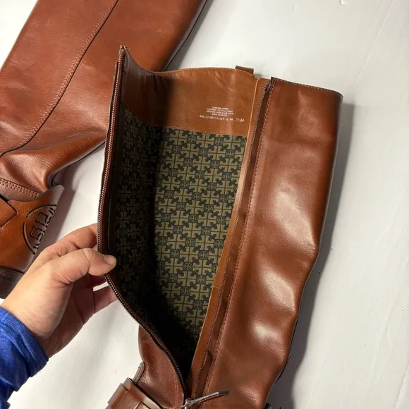 Tory Burch Colton Brown Leather brown riding boots size 7.5