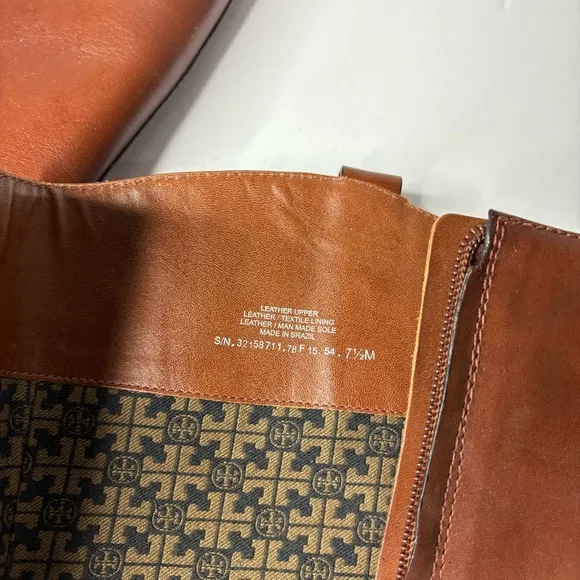 Tory Burch Colton Brown Leather brown riding boots size 7.5