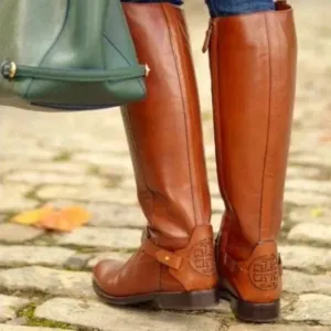Tory Burch Colton Brown Leather brown riding boots size 7.5