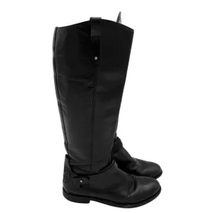 Tory Burch Colton Leather Equestrian Riding Knee High Boots Black Size 8