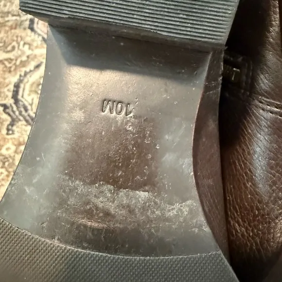 Tory Burch Elina Tall Leather Brown Belted Riding Boots Size 10