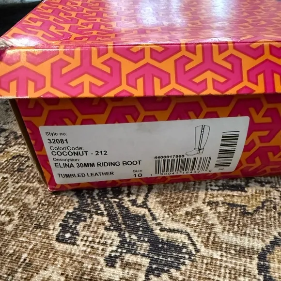 Tory Burch Elina Tall Leather Brown Belted Riding Boots Size 10