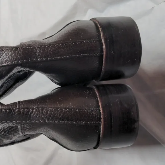 Tory Burch Joanna Brown Pebbled Leather Riding Boots Size 10M