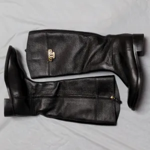 Tory Burch Joanna Brown Pebbled Leather Riding Boots Size 10M