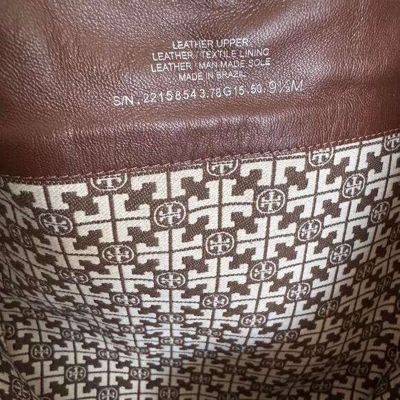 Tory Burch Junction Brown Pebbled Leather Riding Boots Size 9.5