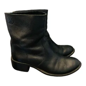 Tory Burch Siena Black soft Leather Ankle Boots Size 8 pull on booties designer