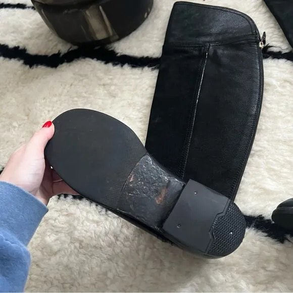 Tory Burch Simone Black Over-the-Knee Riding Boots