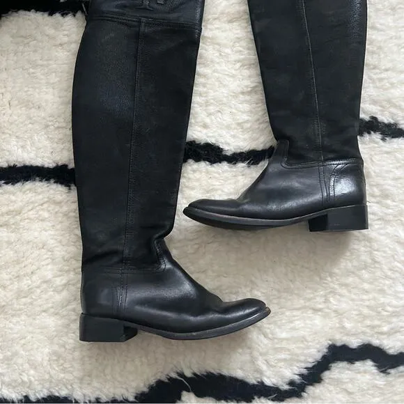 Tory Burch Simone Black Over-the-Knee Riding Boots