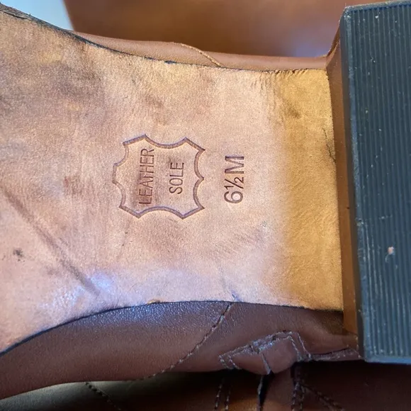 Tory Burch Sofia Buckle Brown Leather Riding Boots Size 6 1/2