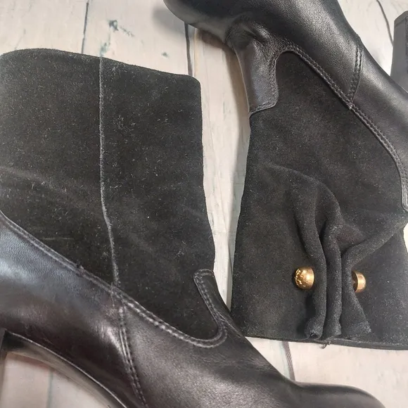 Tory Burch suade leather trimmed embellished riding boots