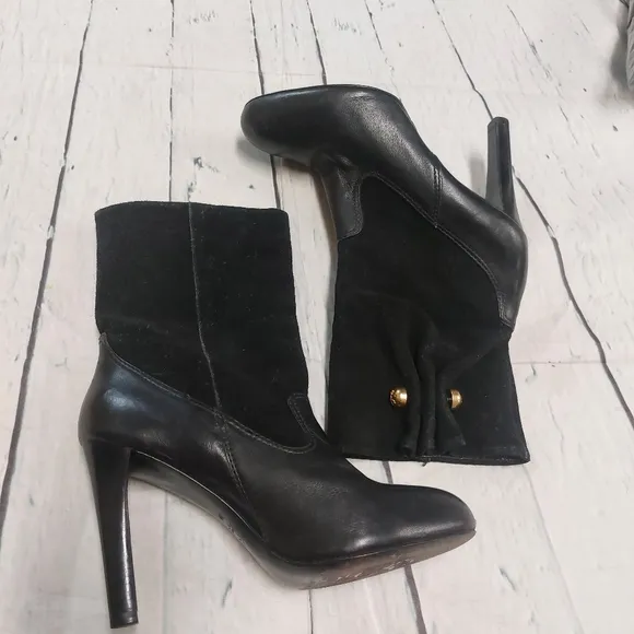 Tory Burch suade leather trimmed embellished riding boots